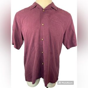 Tommy Bahama 100% Silk Short Sleeve Button Up Shirt Men’s Medium